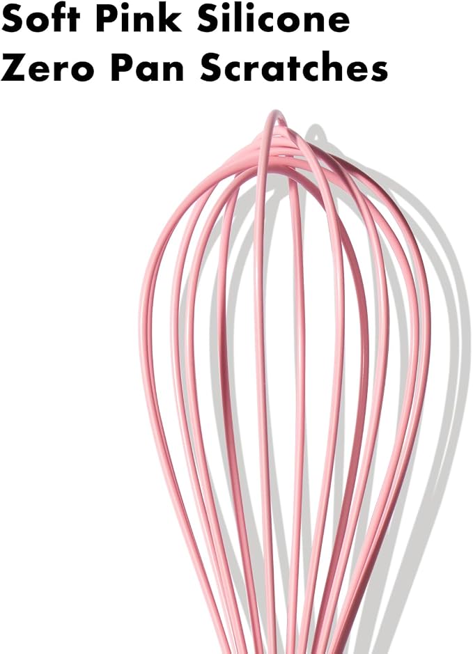 OYV 10-Inch Pink Silicone Whisk, Heat Resistant 480°F Kitchen Whisk - Image 8