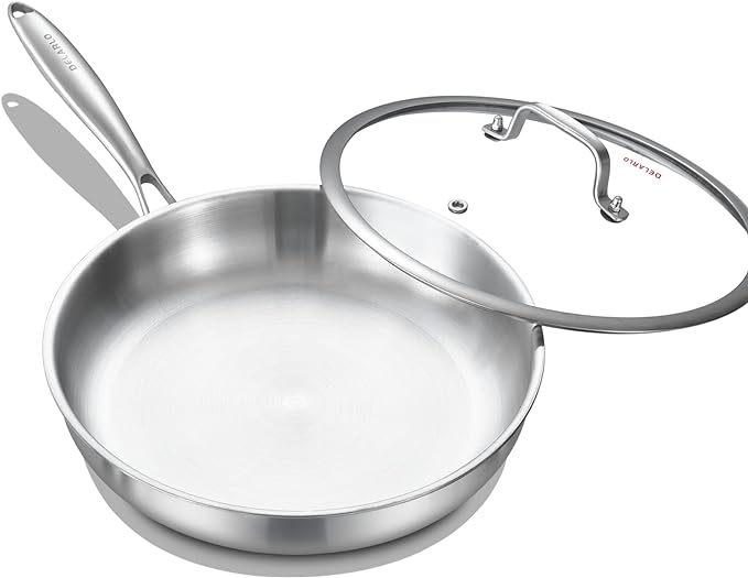 DELARLO Tri-Ply Stainless Steel Frying Pan by DELARLOCOOKWARE
