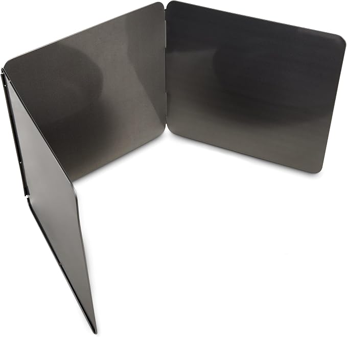 HIC Kitchen 3-Sided Splatter Guard, Non-Stick Carbon Steel, Heat Safe, Folds by HIC