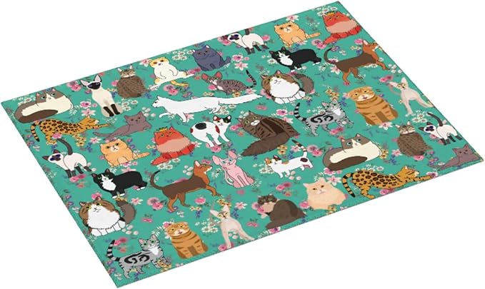 Cat Dish Drying Mat For Kitchen Microfiber Drying Mats Absorbent Reversible - Image 2