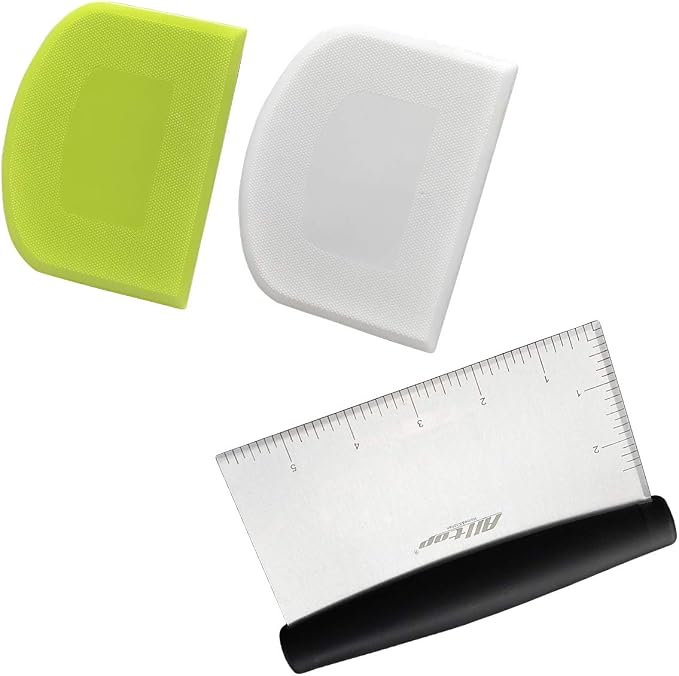 Dough Bowl Spatula & Stainless Steel Bench Scraper/Chopper by ALLTOP