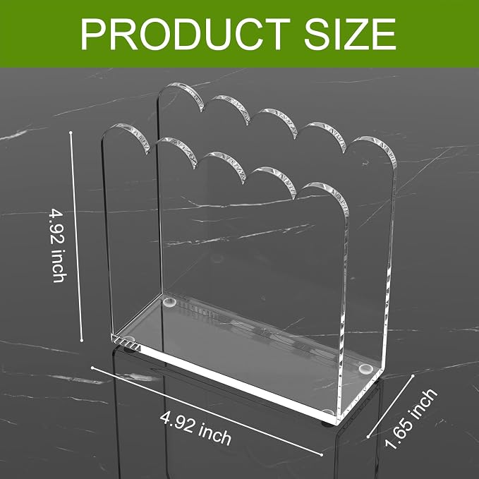 Acrylic Cocktail Napkin Holder, 2 Pack Clear Scalloped Napkin Dispenser - Image 3