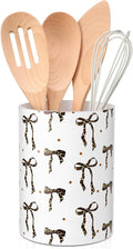 WILLBOND Leopard Print Bow Kitchen Decor Acrylic Kitchen Utensil Holder Crock by Willbond+Technology+Limited