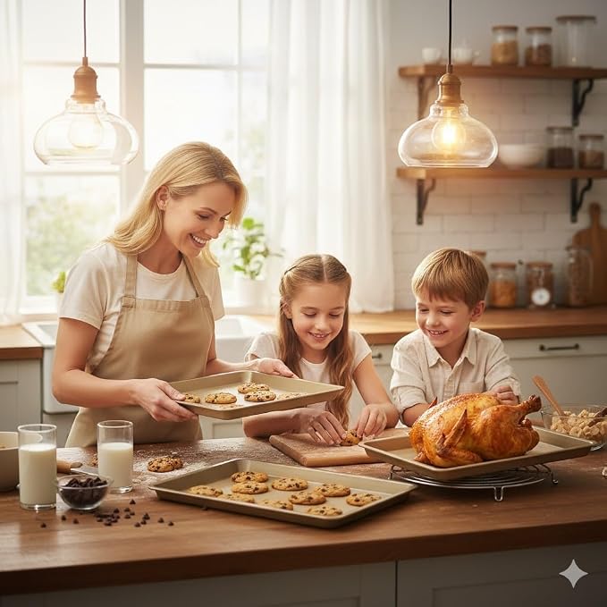 Baking Sheet Pan Set of 3 | Nonstick Cookie Sheets - Image 7