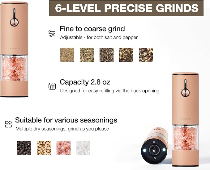Electric Pepper Grinder and Salt Mill Set - Image 6