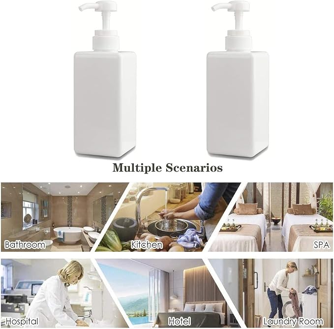 Pump Bottle, Refillable Plastic Empty Lotion Soap Dispenser Liquid Container - Image 3