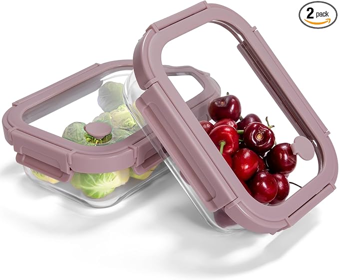 2-Pack Glass Food Storage Containers by BOROHOUSE