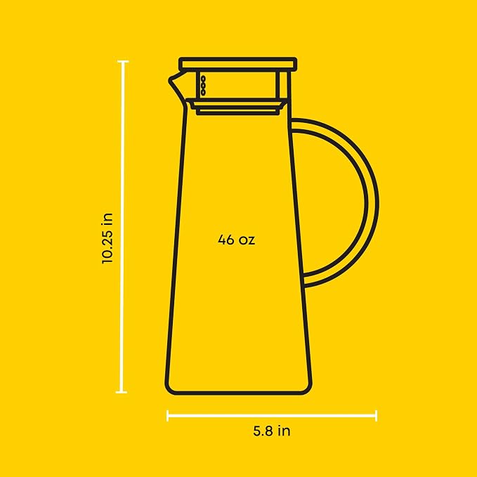 JoyJolt Glass Pitcher with Lid - 50oz Borosilicate Water Carafe - Image 4