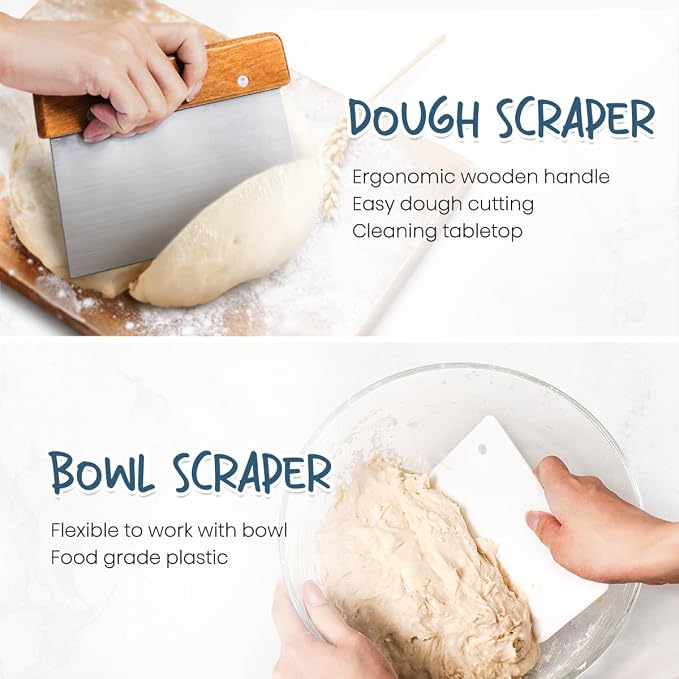 Rorecay Banneton Bread Proofing Baskets Set of 2, 9 Inch Round Cane Sourdough - Image 4