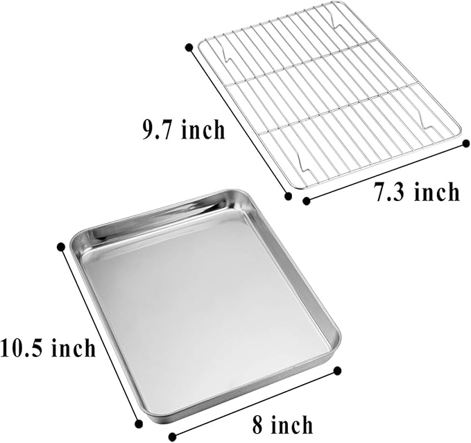 TeamFar 10.5’’ x 8’’ x 1’’ Toaster Oven Pan - Image 2