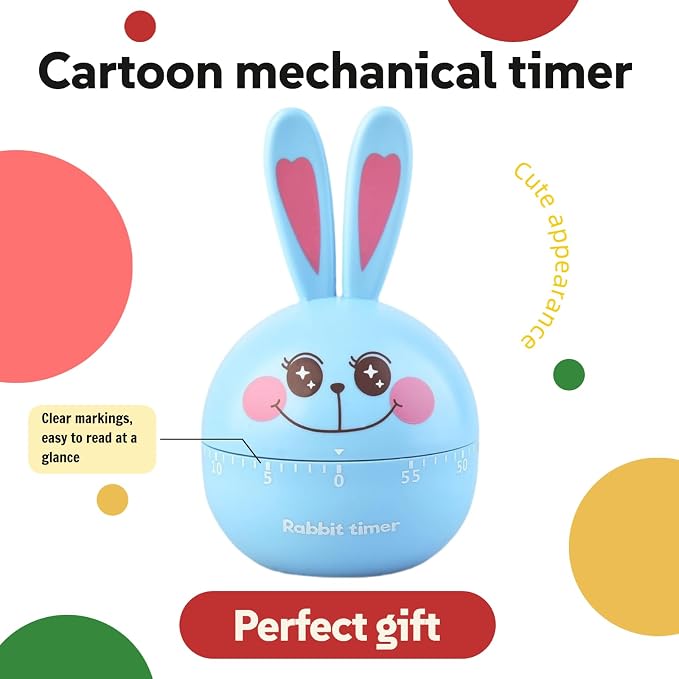 Cartoon Mechanical Kitchen Timer, 60 Minutes Countdown Timer, Mechanical Visual - Image 6