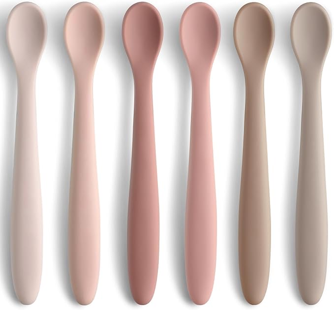 Silicone Baby Feeding Spoons, Training Spoon Self-feeding, First Stage Infant by NETANY
