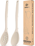 Pack of 2 Silicone Cooking Spoons, Non Stick Solid Kitchen Spoon by BUNDLEPRO