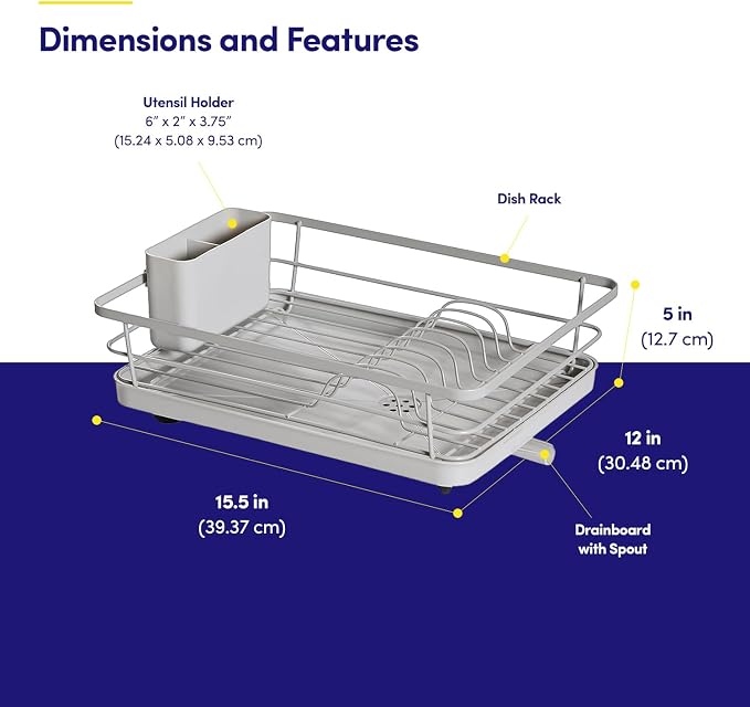 Dish Drying Rack 3 Piece Dish Drainer - Image 2