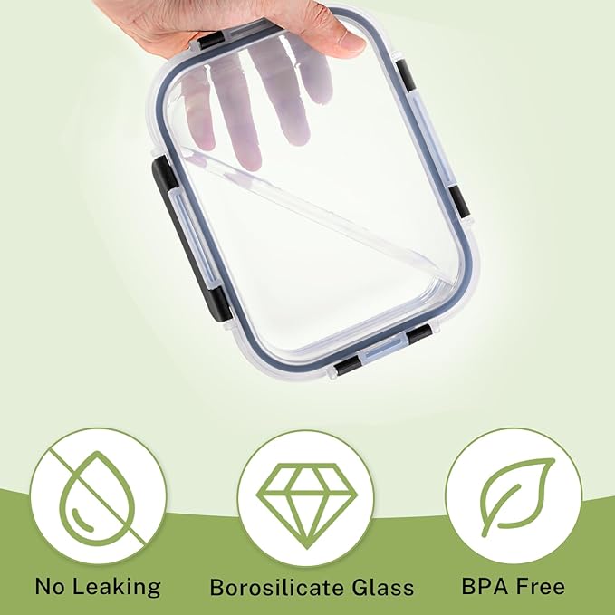 8 Pack Borosilicate Glass Food Storage Containers - Image 5