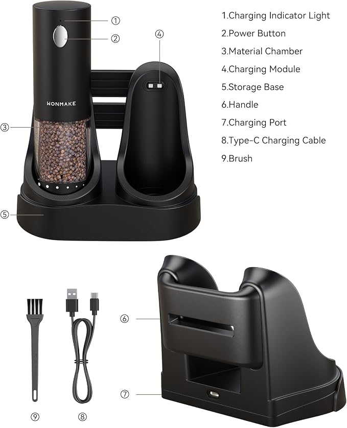 Electric Salt and Pepper Grinder Set - Image 4