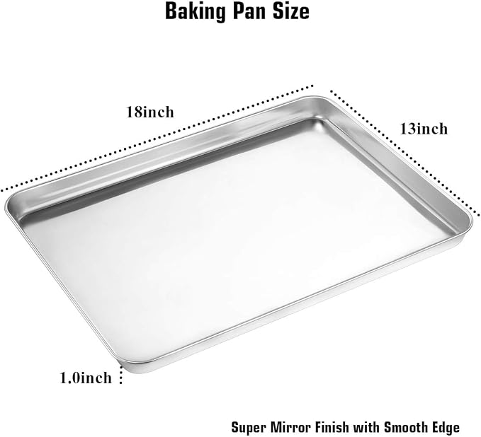 Wildone Baking Sheet & Rack Set, Stainless Steel Cookie Pan - Image 4