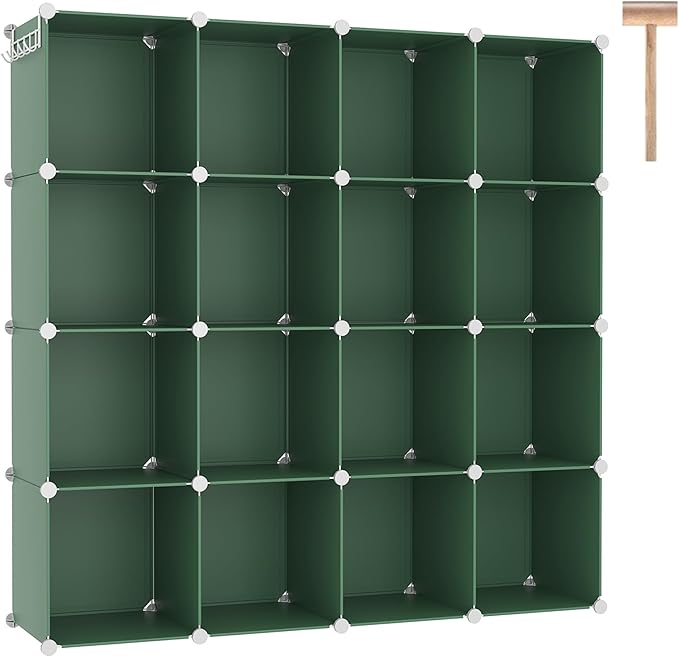 C&AHOME Cube Storage Organizer, 16-Cube Shelves Units, Plastic Storage Cubes by CAHOME