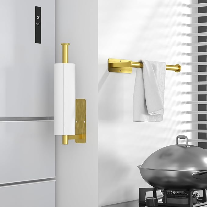 ASTOFLI Paper Towel Holder Under Cabinet No Drilling, Self Adhesive Paper Towel - Image 4