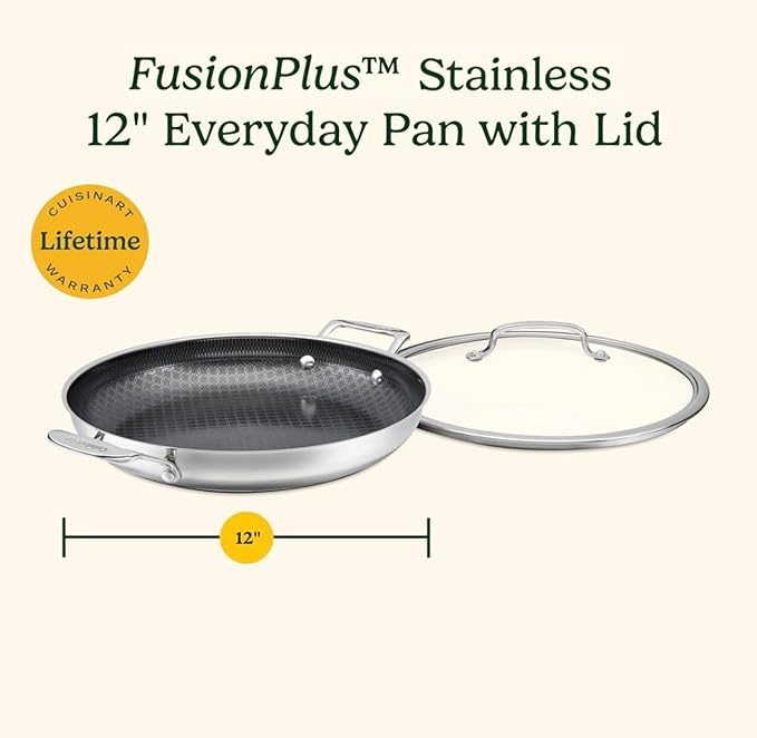 Cuisinart FusionPlus Hybrid Stainless Steel Cookware, 12-Inch Everyday Pan - Image 8