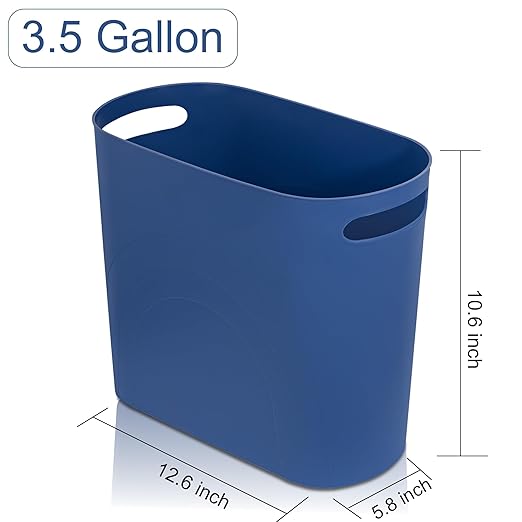 rejomiik Small Trash Can, 3.5 Gallon Slim Garbage Can Plastic Waste Basket - Image 6