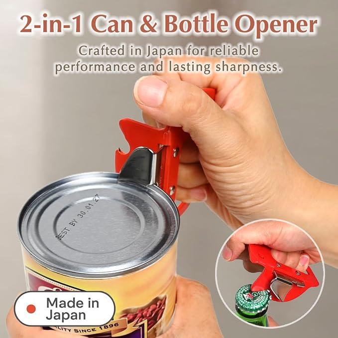 GANGY 2 in 1 Can Opener and Bottle Opener Made in Japan Steel Body - Image 2