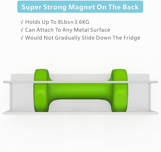 Magnetic Spice Rack for Refrigerator Magnetic Fridge Shelf for Kitchen Spice - Image 3