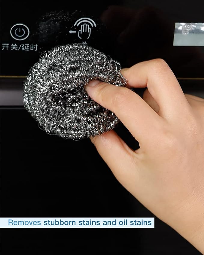 12Pcs Steel Wool Scrubber Pads for Cleaning Dishes, Sinks - Image 5