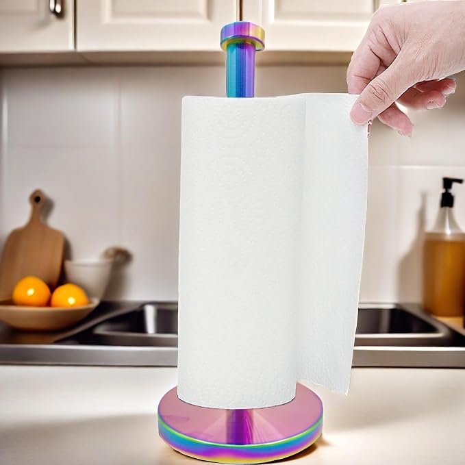 Stainless Steel Paper Towel Holder Countertop, Rainbow Kitchen Roll Holder Stand - Image 7