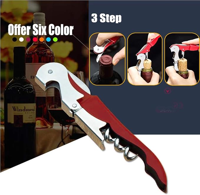 Professional Waiter Corkscrew Wine Openers Set, Heavy Duty Stainless Steel - Image 6