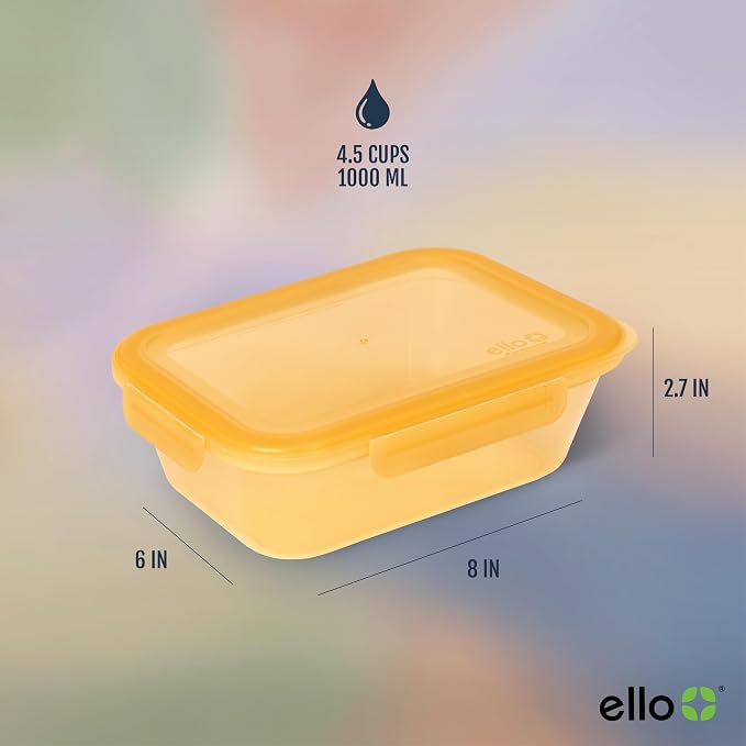 Ello Snap & Nest 10-Piece 4.5 Cup Plastic Meal Prep Set, Reusable Food - Image 7