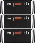 NLUS 3 Pack Server Aprons with 3 Pockets, Water Oil Stain Resistant Waitress by NLUS