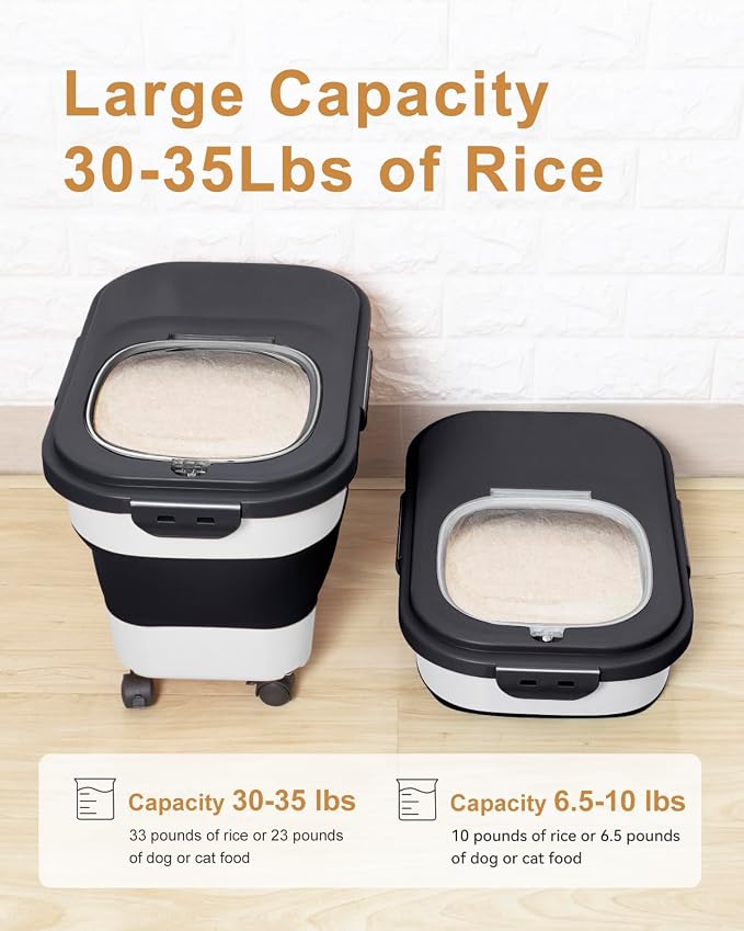 20-30 Lbs Rice Storage Container, Collapsible Food Storage Containers - Image 2