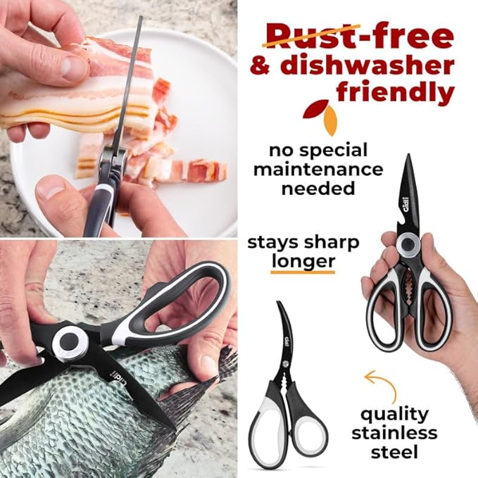 Titanium Coated Kitchen Scissors 2-Piece Set by Gidli - Image 2