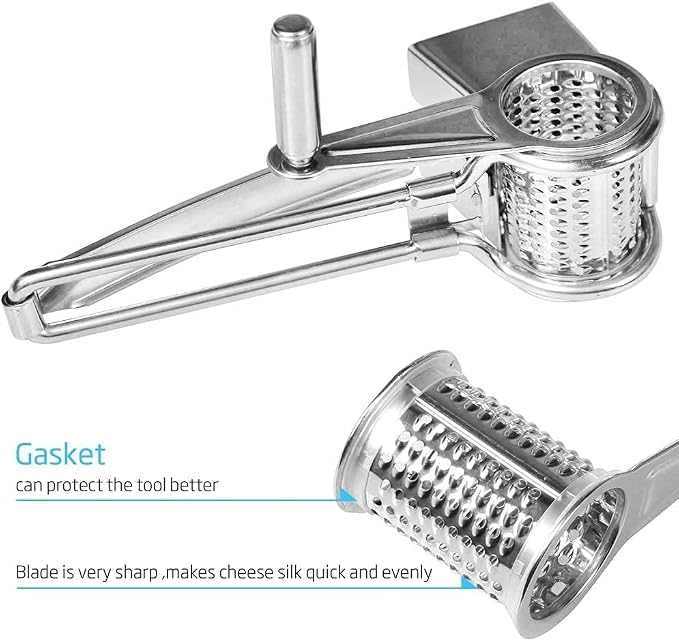 Stainless Steel Single Drum Rotary Cheese Grater, Mozzerella, Vegetables and - Image 7