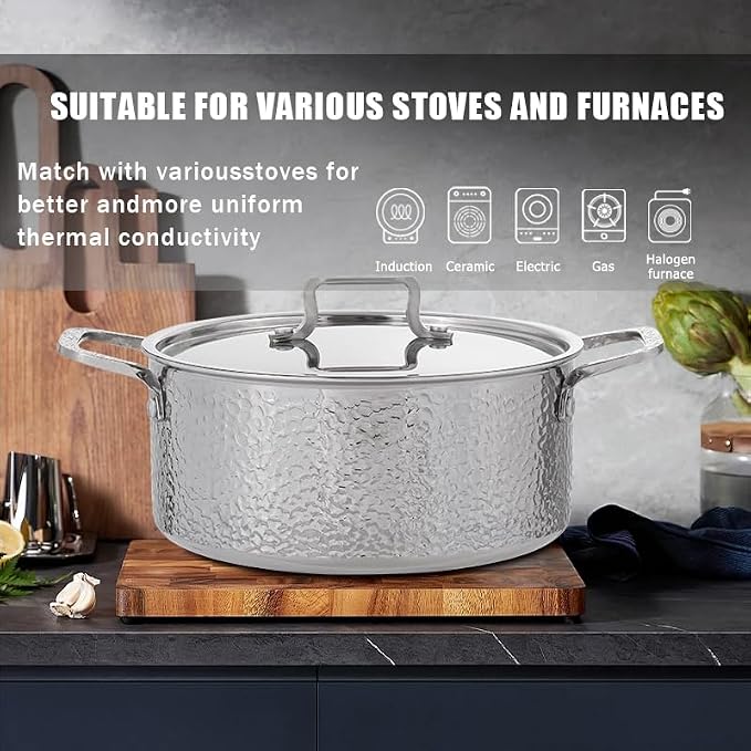 Vivicreate Tri-Ply Stainless Steel Stockpot Deep Cooking Pot - Image 7