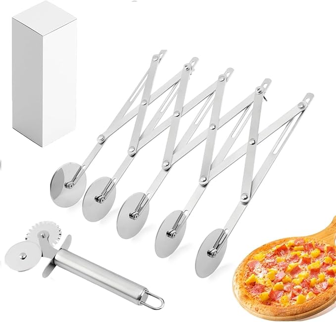 5 Wheel Stainless Steel Pizza Cutter by AQEENURA