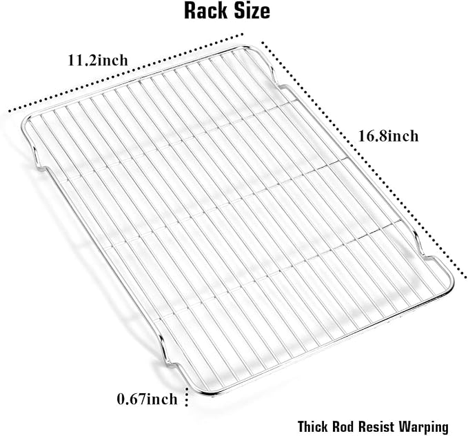 Wildone Baking Sheet & Rack Set, Stainless Steel Cookie Pan - Image 5