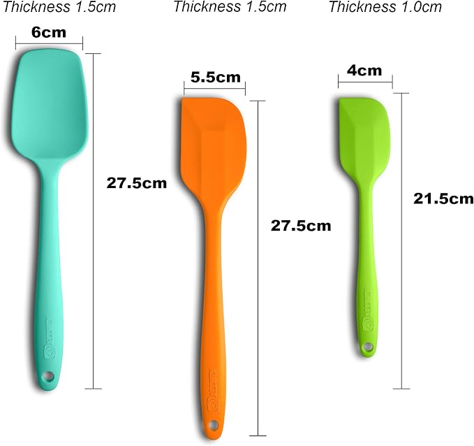 Silicone Spatula 3‑Piece Set Heat Resistant 600°F Non‑Stick Rubber Spatulas - Image 2