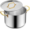 BEZIA 8 Quart Stainless Steel Stock Pot, 0-Coating Safe Cooking Pot by BEZIA