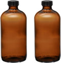 - 16 oz Amber Glass Boston Round Bottles by Unknown