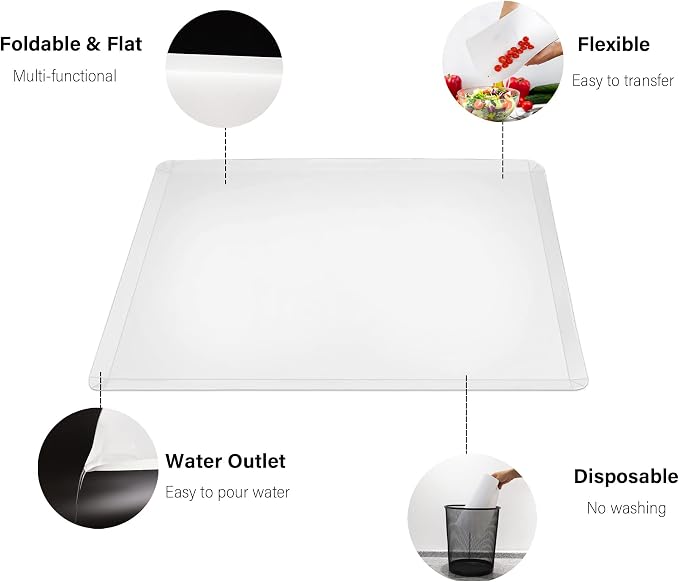 ZVP Disposable Cutting Boards 30 Count, Collapsible Cutting Board Sheet - Image 2