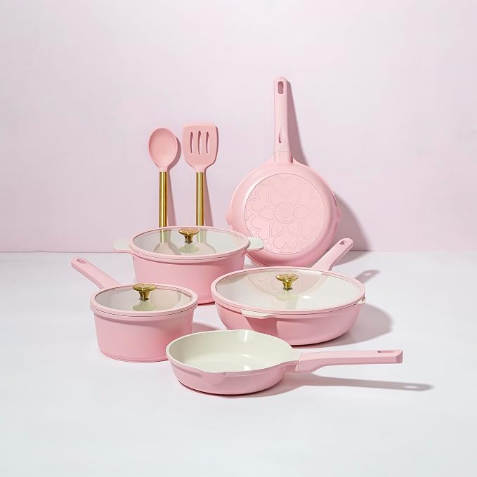 Paris Hilton Ceramic Nonstick Cookware Set, Cast Aluminum - Image 8