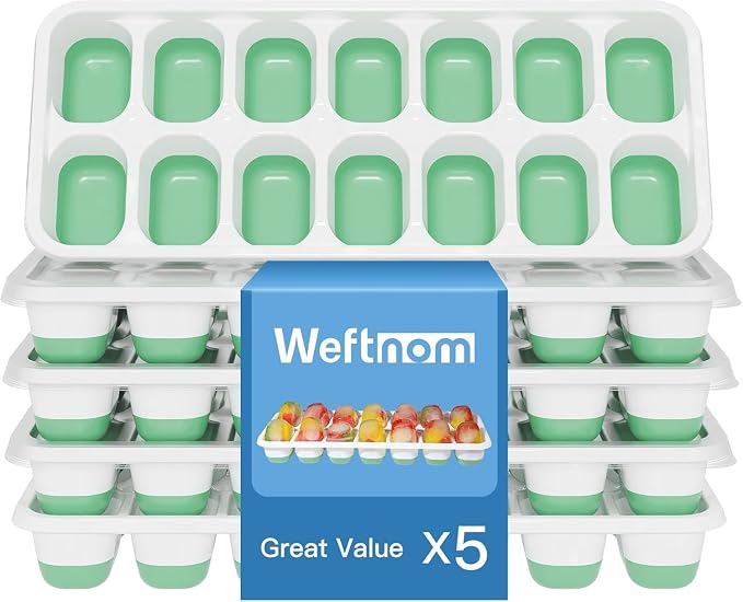 Ice Cube Tray, Ice Cube Trays for Freezer 5 Pack by WEFTNOM
