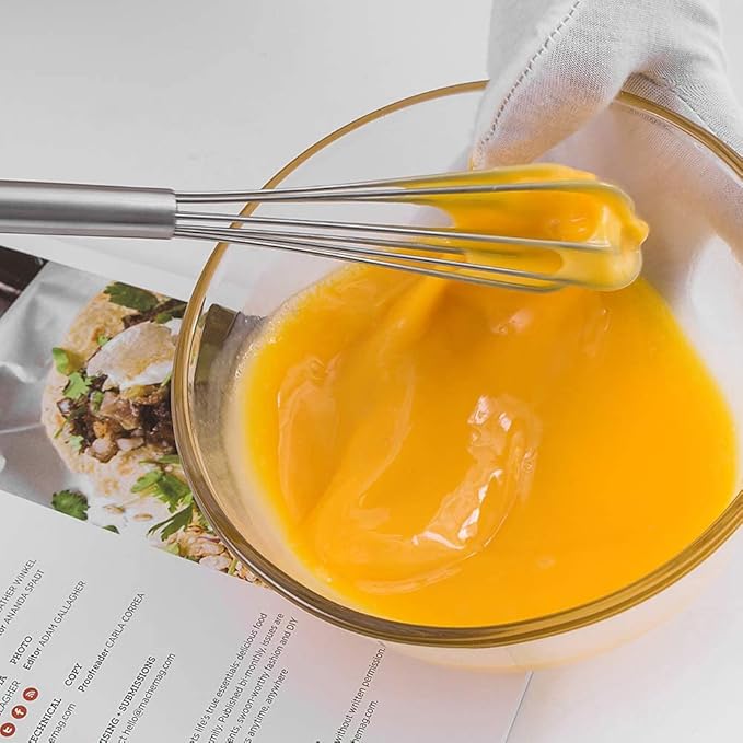 Mini Whisk, Stainless Steel Skinny Small Whisk Egg Beater - Image 4
