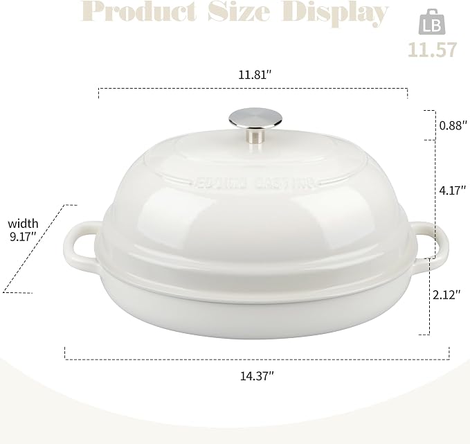 EDGING CASTING Enameled Oval Cast Iron Dutch Oven Pot - Image 2