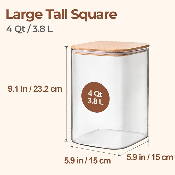 ComSaf 2Pcs Large Glass Storage Containers - Image 2