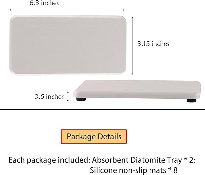 NiuYichee 2 Pcs Water Absorbing Stone Trays, Kitchen/Bathroom Sink Soap Dish - Image 5