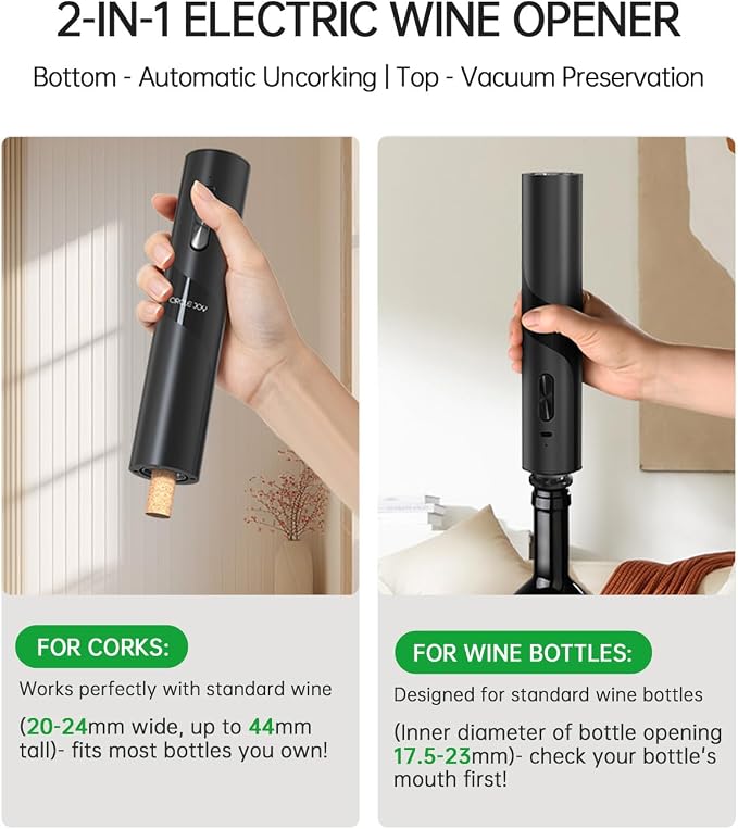 CIRCLE JOY Rechargeable Wine Opener Electric Wine Bottle Opener 7-in-1 Wine - Image 4