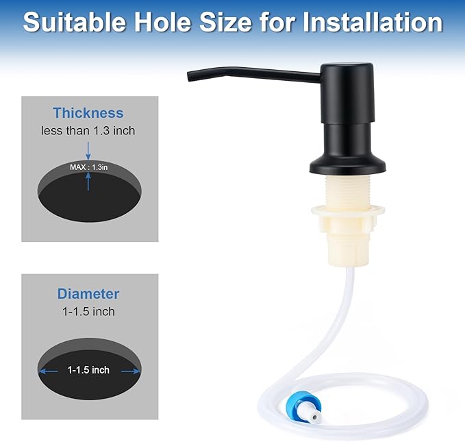 Husfunov Soap Dispenser for Kitchen Sink, Built in Sink Soap Dispenser - Image 5